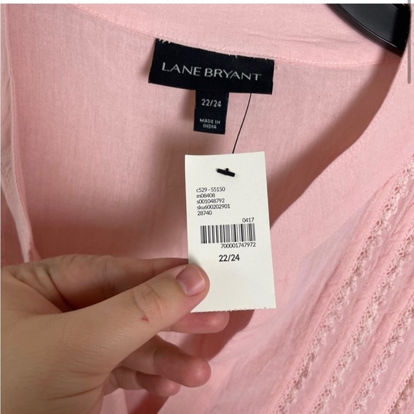 Lane Bryant Pink Pleated Popover Tunic 22/24 NWT - Picture 3 of 5